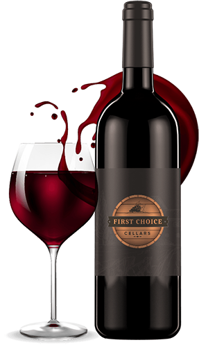 Red Wine Glass and Bottle